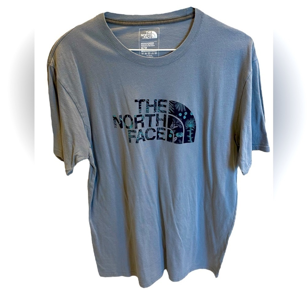 The North Face Men’s Standard Fit Graphic T-Shirt Grey Blue Size Medium